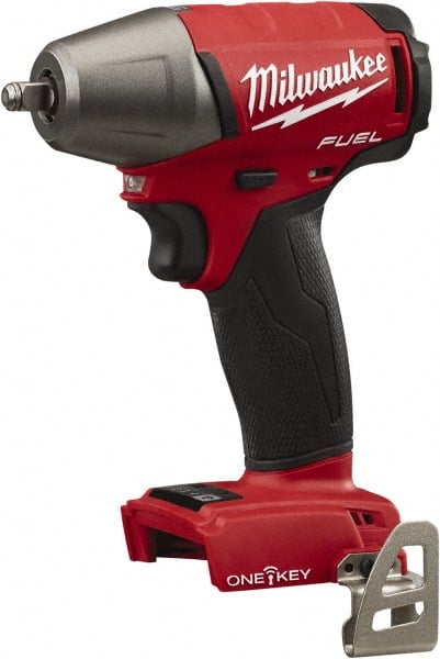 Milwaukee Tool - 3/8" Drive 18 Volt Pistol Grip Cordless Impact Wrench & Ratchet - 2,500 RPM, 0 to 3,200 BPM, 210 Ft/Lb Torque, Lithium-Ion Batteries Not Included - Exact Tooling