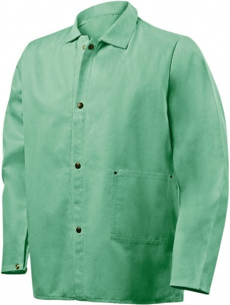 Steiner - Size 3XL Flame Resistant/Retardant Jacket - Green, Cotton & Nylon, Snaps Closure, 60 to 64" Chest - Exact Tooling
