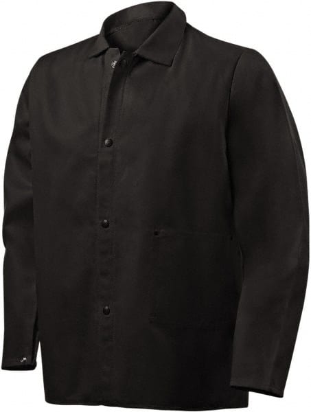 Steiner - Size 3XL Flame Resistant/Retardant Jacket - Black, Cotton & Nylon, Snaps Closure, 60 to 64" Chest - Exact Tooling