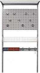 Triton - 33" Long Gray Pegboard Wall Mounted Storage - For Use with LocBoards, LocHook Assts, Wire Shelves, Wire Baskets, Hanging Bins & Mounting Hardware - Exact Tooling