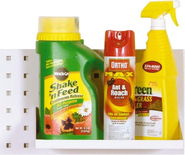 Triton - 12" Long White Pegboard Shelf - For Use with Locboards - Exact Tooling