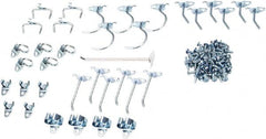 Triton - 64 Piece, Pegboard Hook Set - 302 Stainless Steel - Exact Tooling