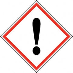 NMC - Hazardous Materials Label, Header: Harmful Irritant Warning - Legend: GHS - Graphic, English, Black & Red, 4" Long x 4" High, No Coating - Exact Tooling