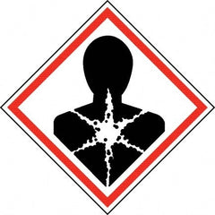 NMC - Hazardous Materials Label, Header: Health Hazard - Legend: GHS - Graphic, English, Black & Red, 4" Long x 4" High, No Coating - Exact Tooling