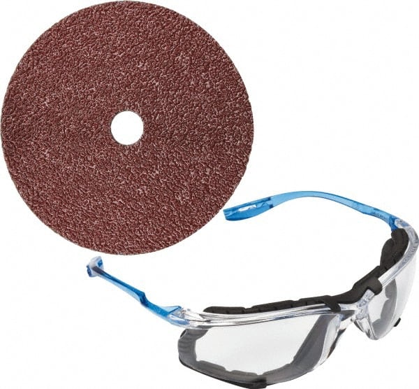 3M - 4-1/2" Diam 7/8" Hole 60 Grit Fiber Disc - Medium Grade, Ceramic, 13,300 Max RPM, Series 982C - Exact Tooling