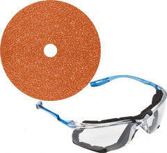 3M - 4-1/2" Diam 5/8-11 Threaded Hole 60 Grit Fiber Disc - Medium Grade, Ceramic, 13,300 Max RPM, Series 982C - Exact Tooling