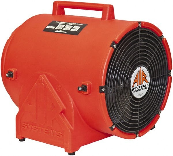 AIR Systems - 12" Inlet, Electric AC Ventilation Fan - 1 hp, 1,866 CFM (Free Air), 115 Max Voltage Rating - Exact Tooling