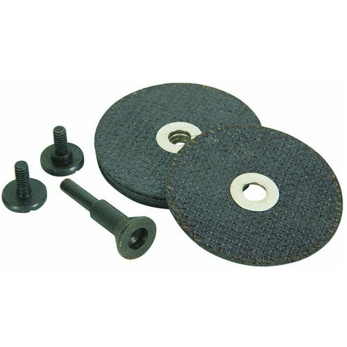 Vortec 6-Piece Cut-Off Wheel Kit, Mandrel and 5 ea. 3″ × 1/16″ × 3/8″ Wheels - Exact Tooling