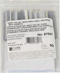 C-LINE - 3" Long x 1/2" Wide, Self Adhesive Back, Label Holder - Clear - Exact Tooling