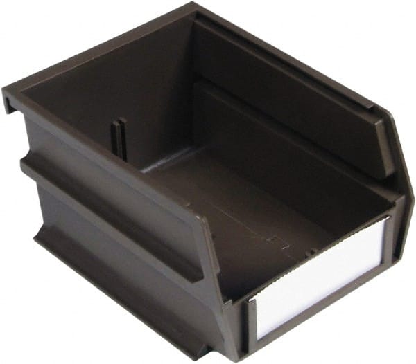 Triton - 12 Lb. Load Capacity, 7-3/8" Deep, Brown Polypropylene Hopper Stacking Bin - 3" High x 4-1/8" Wide x 7-3/8" Long - Exact Tooling