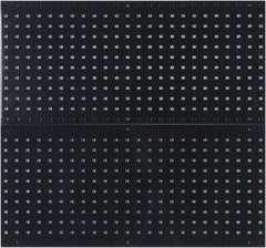 Triton - 18" Wide x 36" High Industrial Steel Tool Peg Board System - 2 Panels, Steel with Epoxy Coating, Black - Exact Tooling
