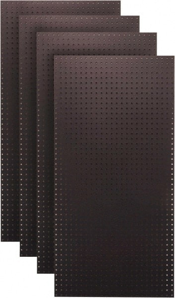 Triton - 24" Wide x 48" High Peg Board Storage Board - 4 Panels, Hardboard, Black - Exact Tooling