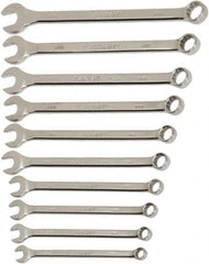 Ability One - 11 Piece, 3/8" to 1", 12 Point Combination Wrench Set - Inch Measurement Standard, Chrome Finish - Exact Tooling