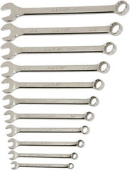 Ability One - 10 Piece, 10mm to 19mm, 12 Point Combination Wrench Set - Metric Measurement Standard, Chrome Finish - Exact Tooling