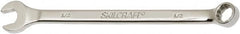 Ability One - 1/2" 12 Point Combination Wrench - 15° Offset Angle, Steel, Chrome Finish - Exact Tooling