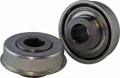 USDI - 1 Row, 2.265" OD, 11/16" Hex Double Shield Conveyor Roller Bearing - 1,500 Lb Capacity, 550 Max RPM, with Flange, Steel with Zinc Housing - Exact Tooling