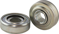 USDI - 1 Row, 3-1/16" OD, 1-1/16" Hex Single Shield Conveyor Roller Bearing - 603 Lb Capacity, 550 Max RPM, Steel with Zinc Housing - Exact Tooling