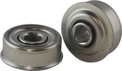 USDI - 1 Row, 2.265" OD, 5/8" Hex Single Seal Conveyor Roller Bearing - 425 Lb Capacity, 550 Max RPM, with Flange, Steel with Zinc Housing - Exact Tooling