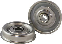 USDI - 1 Row, 1-1/2" OD, 7/16" Hex Double Seal Conveyor Roller Bearing - 145 Lb Capacity, 550 Max RPM, with Flange, Steel with Zinc Housing - Exact Tooling