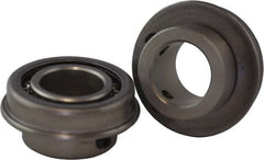 USDI - 1 Row, 2" OD, 1" Bore Diam, Round Open Conveyor Roller Bearing - 240 Lb Capacity, 550 Max RPM, with Flange, Steel with Steel Housing - Exact Tooling