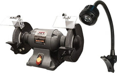 Jet - 10" Wheel Diam x 1" Wheel Width, 1-1/2 hp Grinder - 1" Arbor Hole Diam, 1 Phase, 1,720 Max RPM, 115 Volts - Exact Tooling