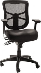 ALERA - 42-7/8" High Mid Back Chair - 25" Wide x 27-5/8" Deep, Leather Seat, Black - Exact Tooling