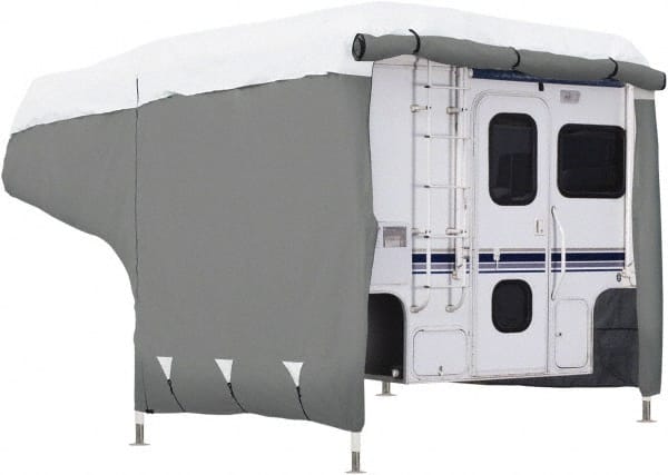 Classic Accessories - Polypropylene RV Protective Cover - 10 to 12' Long, Gray and White - Exact Tooling