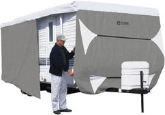 Classic Accessories - Polypropylene RV Protective Cover - 30 to 33' Long x 118" High, Gray and White - Exact Tooling