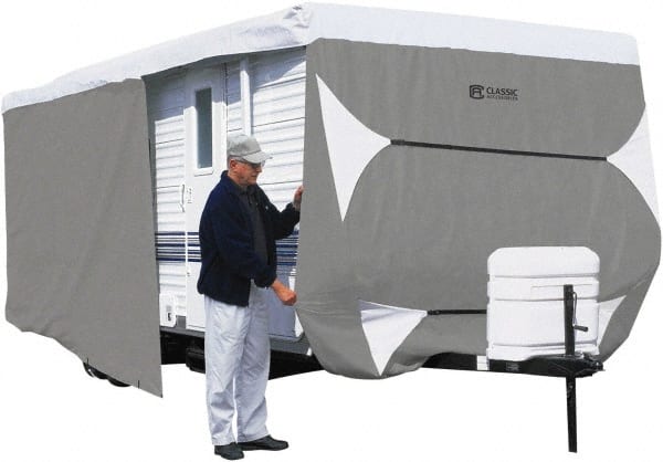 Classic Accessories - Polypropylene RV Protective Cover - 27 to 30' Long x 118" High, Gray and White - Exact Tooling