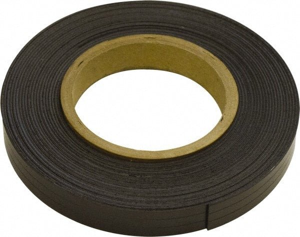 Mag-Mate - 300" Long x 1/2" Wide x 1/16" Thick Flexible Magnetic Strip - 6 Lb Max Pull Force, 3 Linear Ft/Lb Magnetic Pull Force, Plain Back, Dark Brown - Exact Tooling