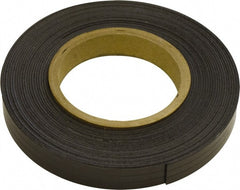 Mag-Mate - 300" Long x 1" Wide x 1/16" Thick Flexible Magnetic Strip - 12 Lb Max Pull Force, 6 Linear Ft/Lb Magnetic Pull Force, Plain Back, Dark Brown - Exact Tooling