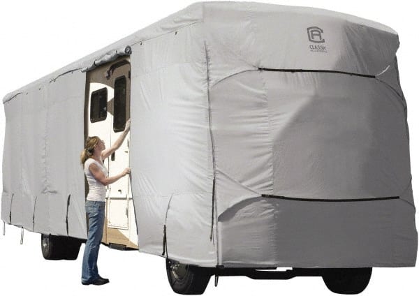 Classic Accessories - Polyester RV Protective Cover - 37 to 40' Long x 140" High, Gray - Exact Tooling
