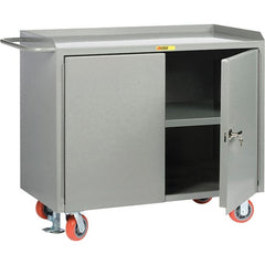Little Giant - 3,600 Lb Capacity Mobile Service Bench - 41" Wide x 24" Deep x 43" High, Steel, Gray - Exact Tooling