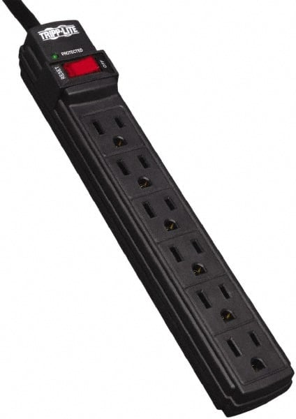 Tripp-Lite - 6 Outlets, 120 VAC15 Amps, 6' Cord, Power Outlet Strip - Floor, Keyhole Mount, 5-15 NEMA Configuration, 1.1" Strip - Exact Tooling