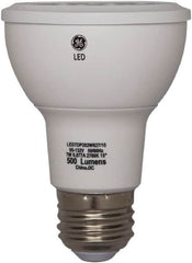 GE Lighting - 7 Watt LED Flood/Spot Medium Screw Lamp - 3,000°K Color Temp, 520 Lumens, 120 Volts, Dimmable, PAR20, 25,000 hr Avg Life - Exact Tooling