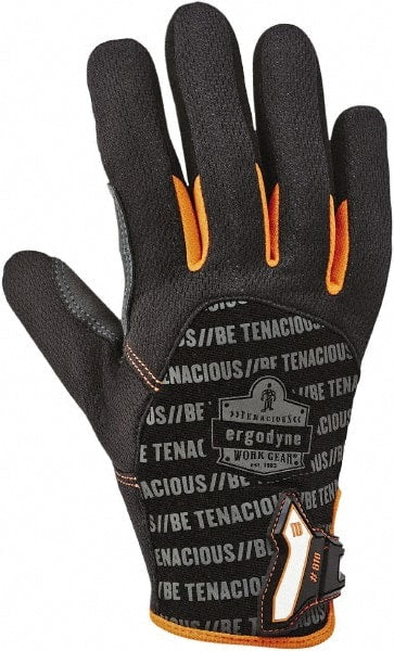 Ergodyne - Size S (7) Polyester Blend Work Gloves - For Mechanic's & Lifting, Uncoated, Hook & Loop Cuff, Full Fingered, Black, Paired - Exact Tooling