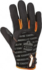 Ergodyne - Size L (9) Polyester Blend Work Gloves - For Mechanic's & Lifting, Uncoated, Hook & Loop Cuff, Full Fingered, Black, Paired - Exact Tooling