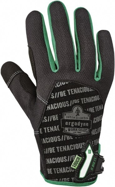Ergodyne - Size L (9) Polyester Blend Work Gloves - For Mechanic's & Lifting, Uncoated, Hook & Loop Cuff, Full Fingered, Black, Paired - Exact Tooling