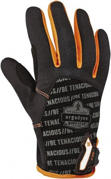 Ergodyne - Size M (8) Polyester Blend Work Gloves - For Mechanic's & Lifting, Uncoated, Hook & Loop Cuff, Full Fingered, Black, Paired - Exact Tooling