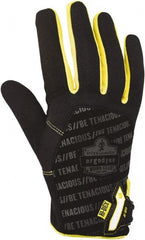 Ergodyne - Size M (8) Polyester Blend Work Gloves - For Mechanic's & Lifting, Uncoated, Hook & Loop Cuff, Full Fingered, Black, Paired - Exact Tooling