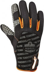 Ergodyne - Size M (8) Polyester Blend Work Gloves - For Mechanic's & Lifting, Uncoated, Hook & Loop Cuff, Full Fingered, Black, Paired - Exact Tooling