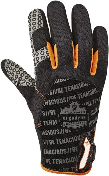 Ergodyne - Size S (7) Polyester Blend Work Gloves - For Mechanic's & Lifting, Uncoated, Hook & Loop Cuff, Full Fingered, Black, Paired - Exact Tooling
