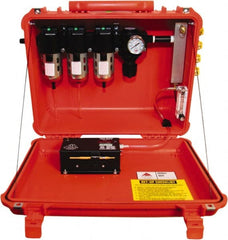 AIR Systems - 50 CFM Portable SAR Grade-D Filtration Breather Box - 4 Respirator Outlets, 1/2" Inlet, 1/4" Outlet - Exact Tooling