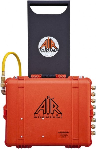 AIR Systems - 100 CFM Portable SAR Grade-D Filtration Blast-Air Cart - 8 Respirator Outlets, 1/2" Inlet, 1/4" Outlet - Exact Tooling