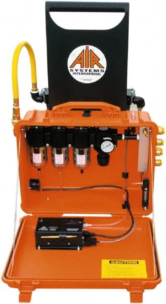 AIR Systems - 50 CFM Portable SAR Grade-D Filtration Blast-Air Cart - 4 Respirator Outlets, 1/2" Inlet, 1/4" Outlet - Exact Tooling
