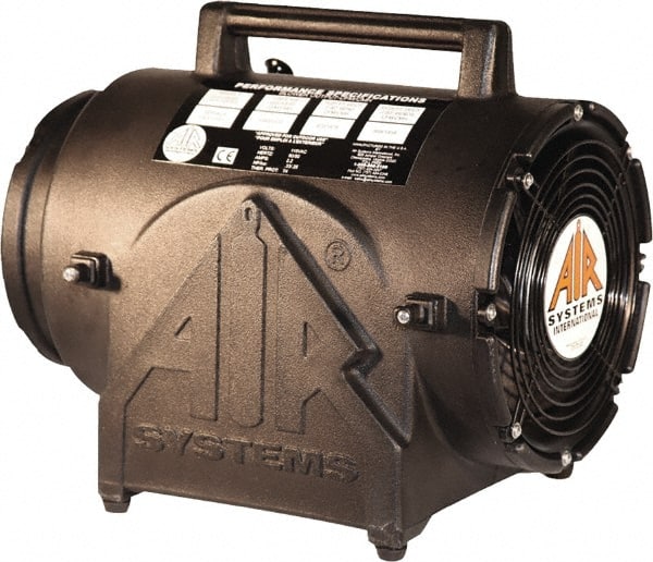 AIR Systems - 8" Inlet, Electric AC Contractor Grade Axial Fan - 0.33 hp, 987 CFM (Free Air), Explosion Proof, 115 Max Voltage Rating - Exact Tooling