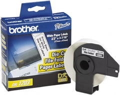 Brother - 0.66" Wide x 3.4" Long, White Paper File Folder Label - For PC Label Printers - Exact Tooling