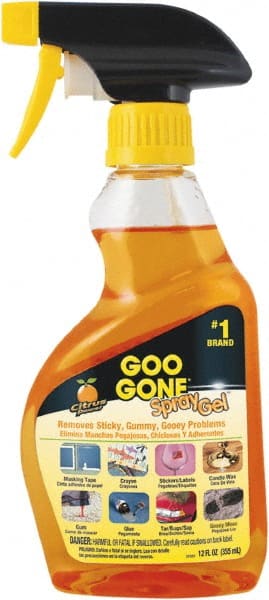 Goo Gone - 12 oz Spray Bottle Adhesive Remover - Removes Adhesives, Gum, Tar, Crayon, Scuff Marks, Wax, Sap - Exact Tooling