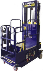 Ballymore - 650 Lb Capacity, 216" Lift Height, Battery Operated Drivable Power Stocker Lift with Safety Sensor - Exact Tooling