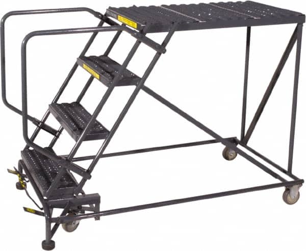 Ballymore - 30" 3 Step Single Entry Work Platform - Rolling Work Platform, 800 Lb Capacity, 30" Platform Height, 33" Base Width x 77" Base Depth, Grip Strut - Exact Tooling